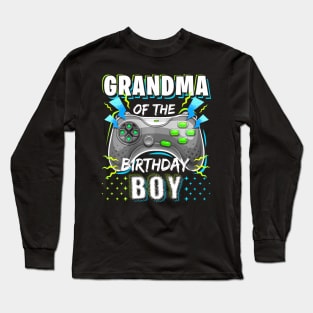 Grandma Of The Birthday Boy Matching Video Game Birthday Long Sleeve T-Shirt